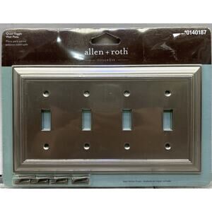Allen + Roth Cosgrove Satin Nickel, Quad Toggle Wall Plate 0140187 {11}